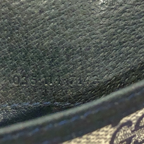 GUCCI GG Monogram Navy Blue Leather Coated Canvas Long Bifold Wallet Vintage - Picture 8 of 17